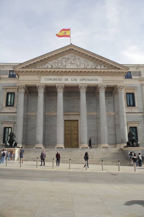 Fachada del Congreso de los Diputados, en Madrid